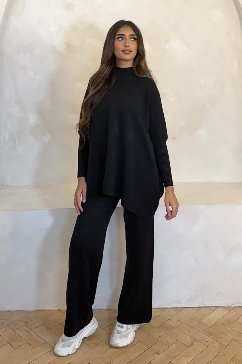 FREYA PONCHO COORD BLACK