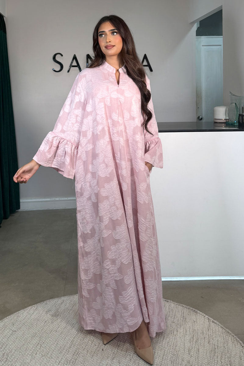 HANI FRILL SLEEVE MAXI BABY PINK