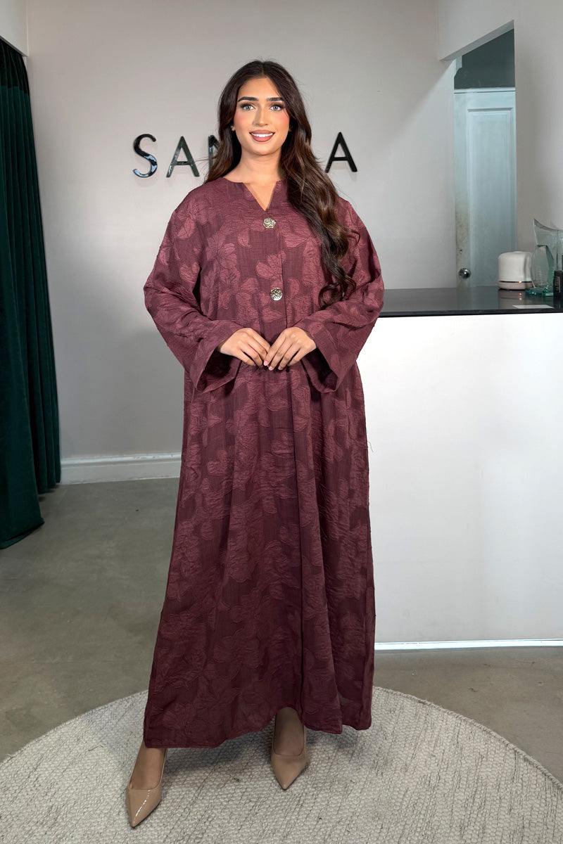 HANI GOLD BUTTON MAXI BURGUNDY