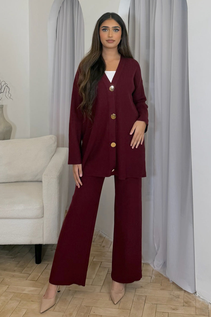 ROWENA COORD SET BURGUNDY