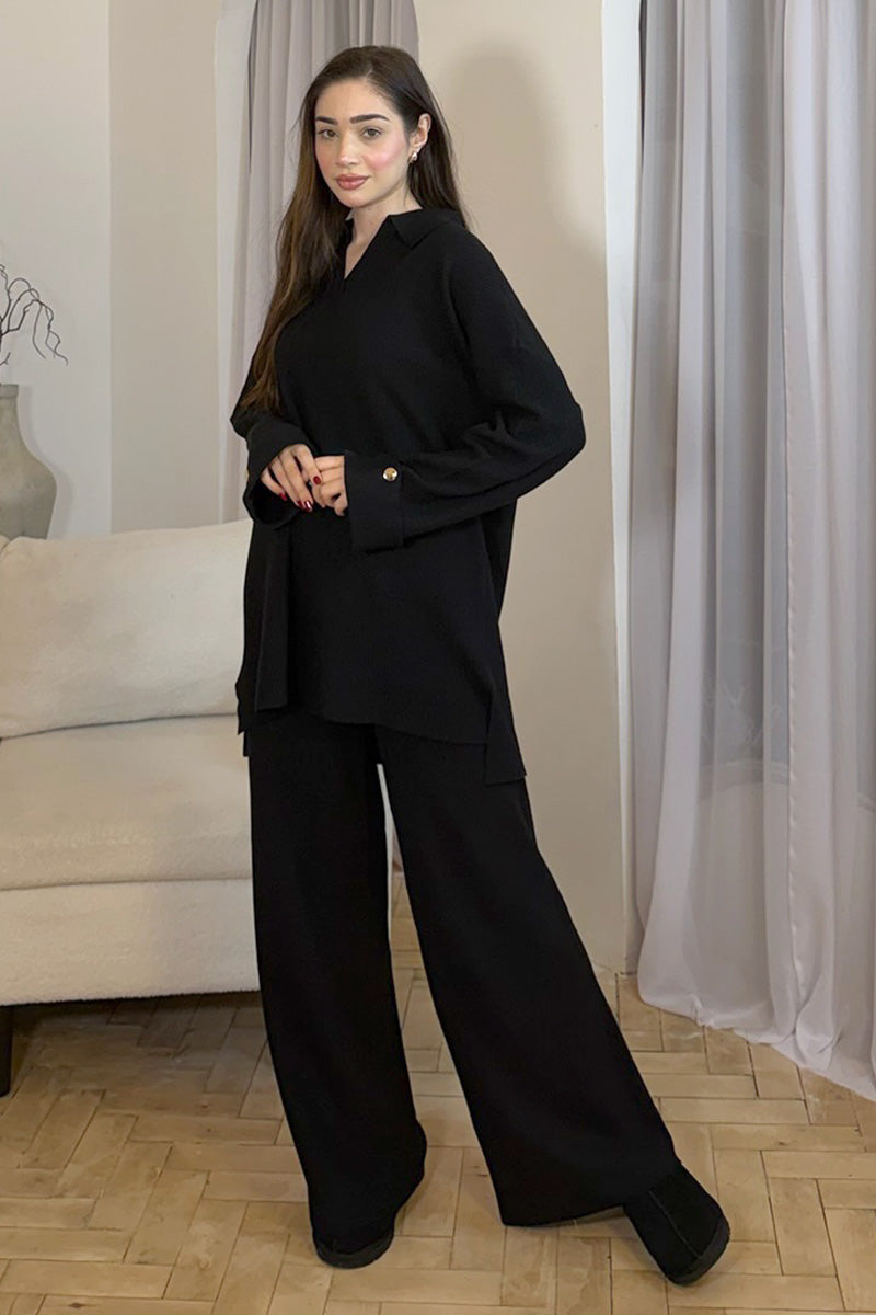 ELVA SHIRT COORD BLACK