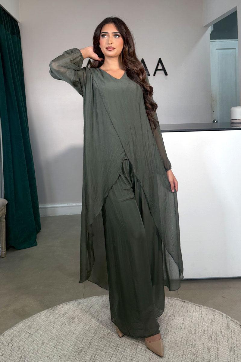 LINA LONG SLEEVE COORD KHAKI