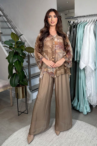 MIRA ABSTRACT COORD SET KHAKI