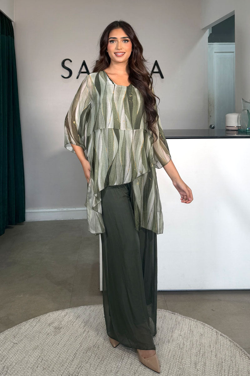 MIRA ABSTRACT COORD SET KHAKI