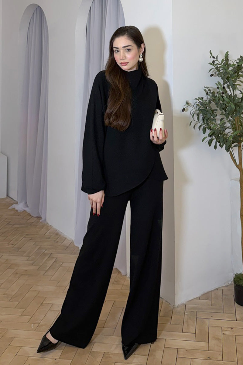 SERAPHINA WRAP COORD SET BLACK