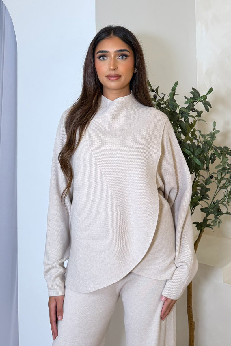SERAPHINA WRAP COORD SET BEIGE