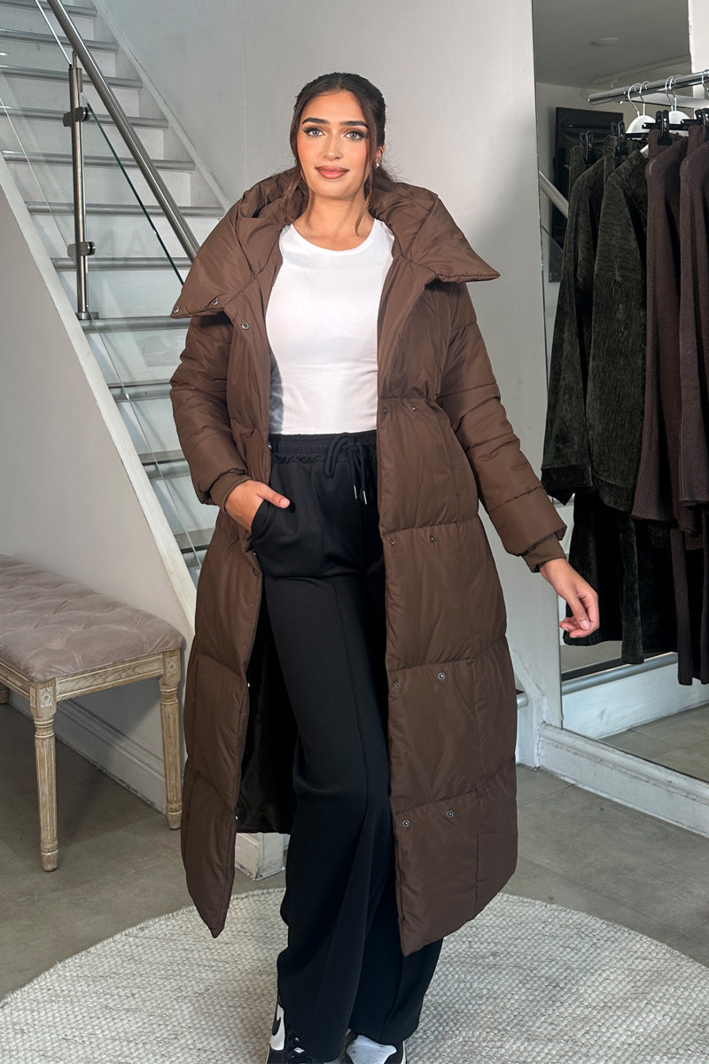 SELENE PUFFER COAT BROWN