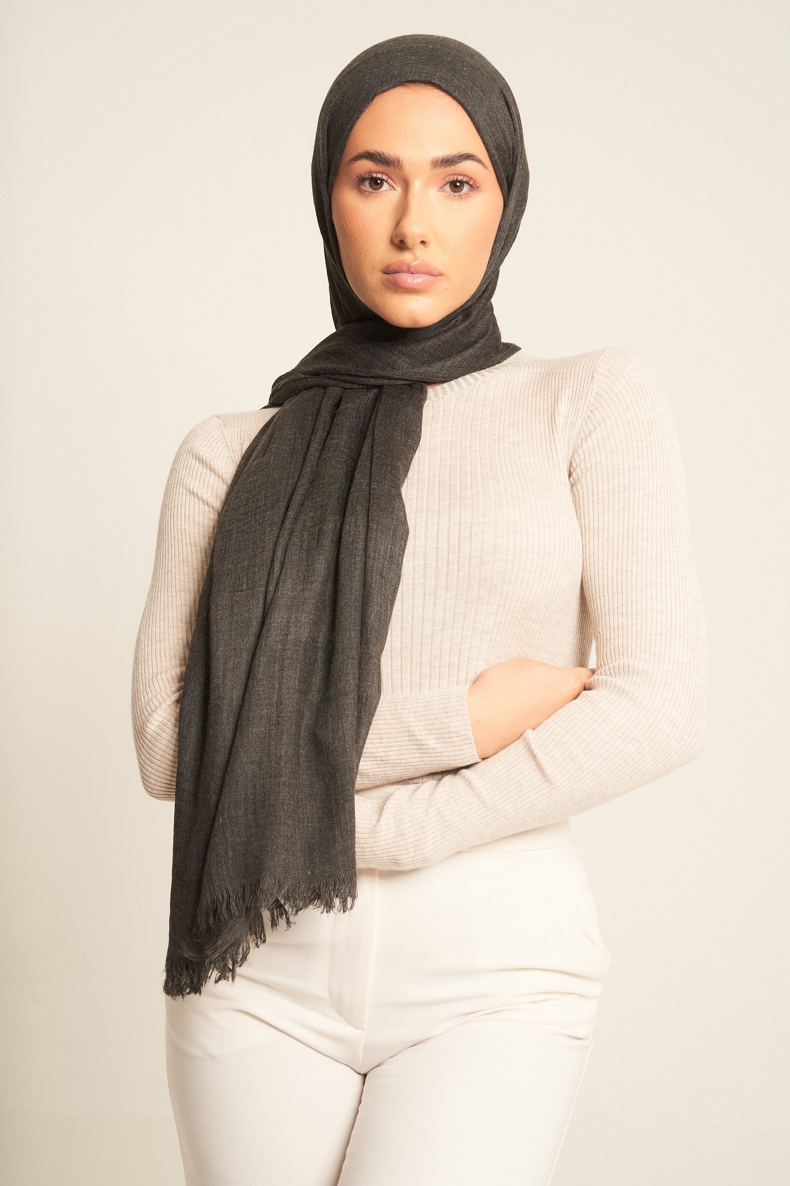 Charcoal Grey | Luxury Cotton Modal Hijab