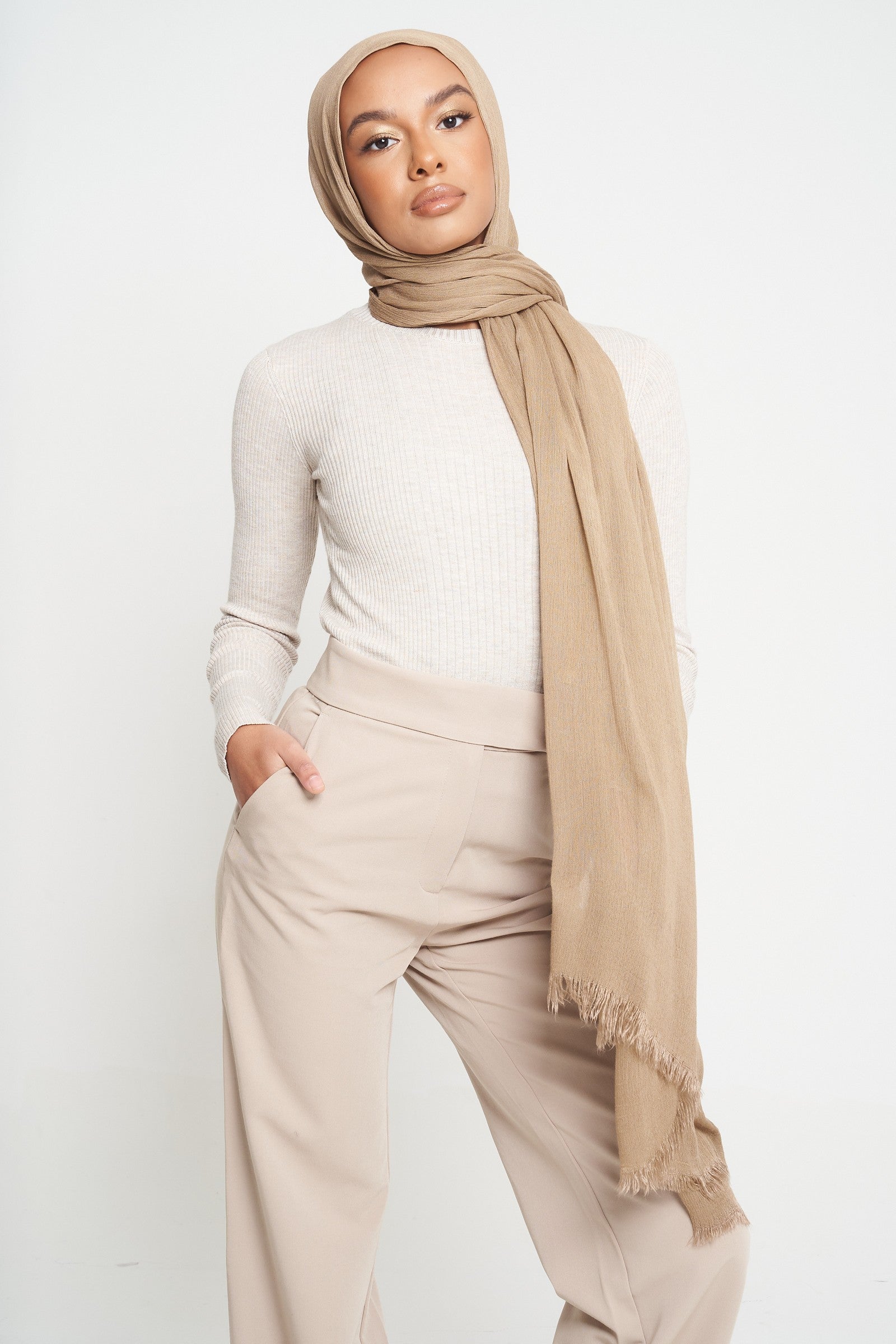 Sandy Olive | Deluxe Crinkle Hijab