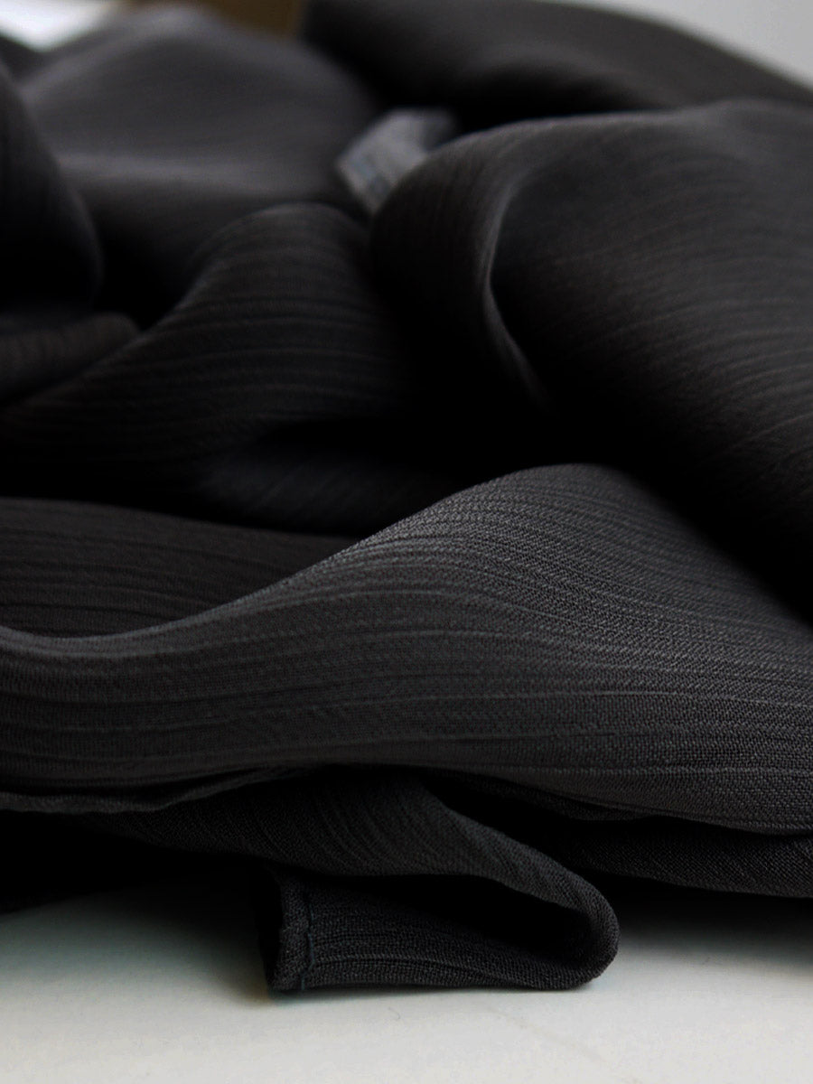 Black- Crinkle Chiffon Hijab