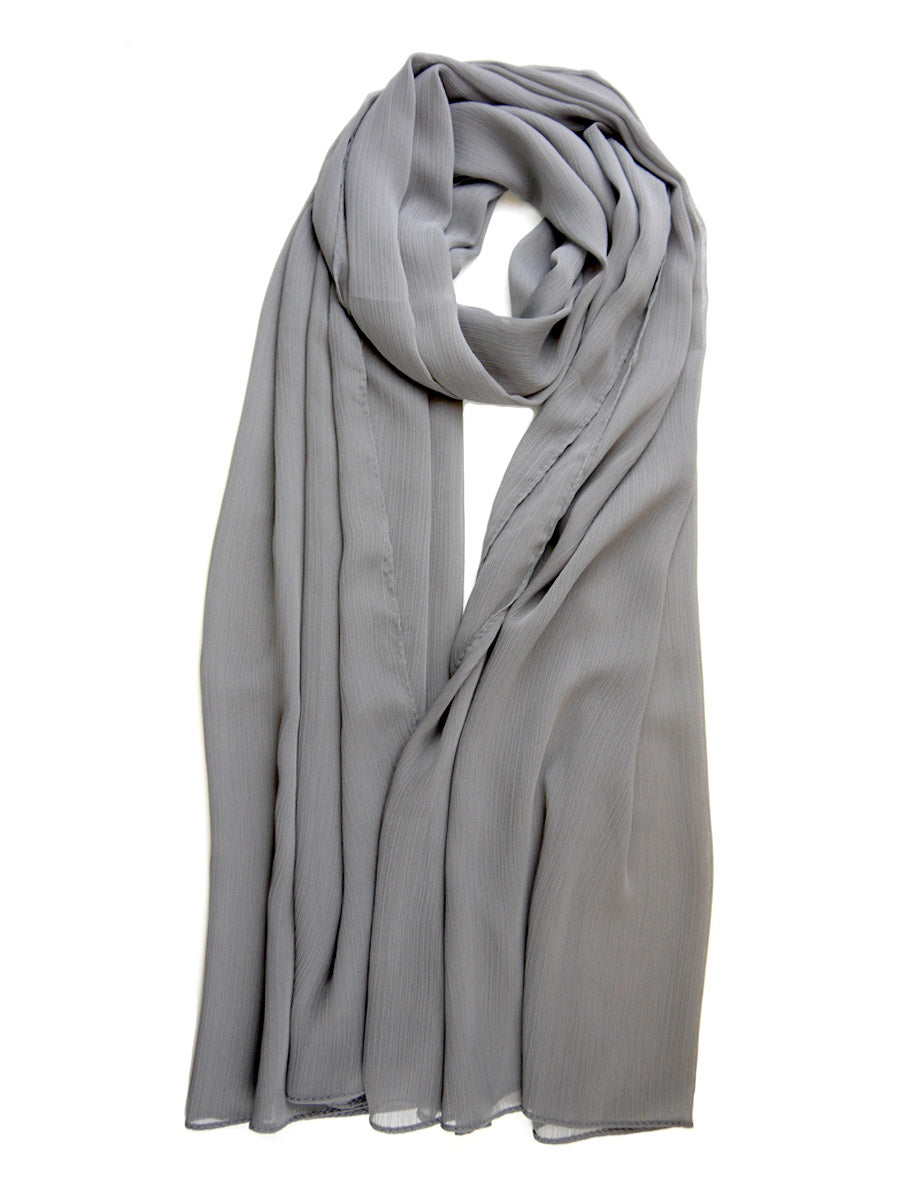 Classic Grey |  Crinkle Chiffon Hijab