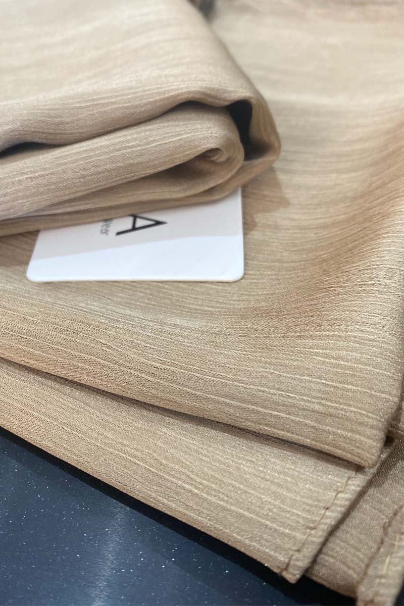 Crinkle Silk-Satin Touch Hijab | Antique Gold