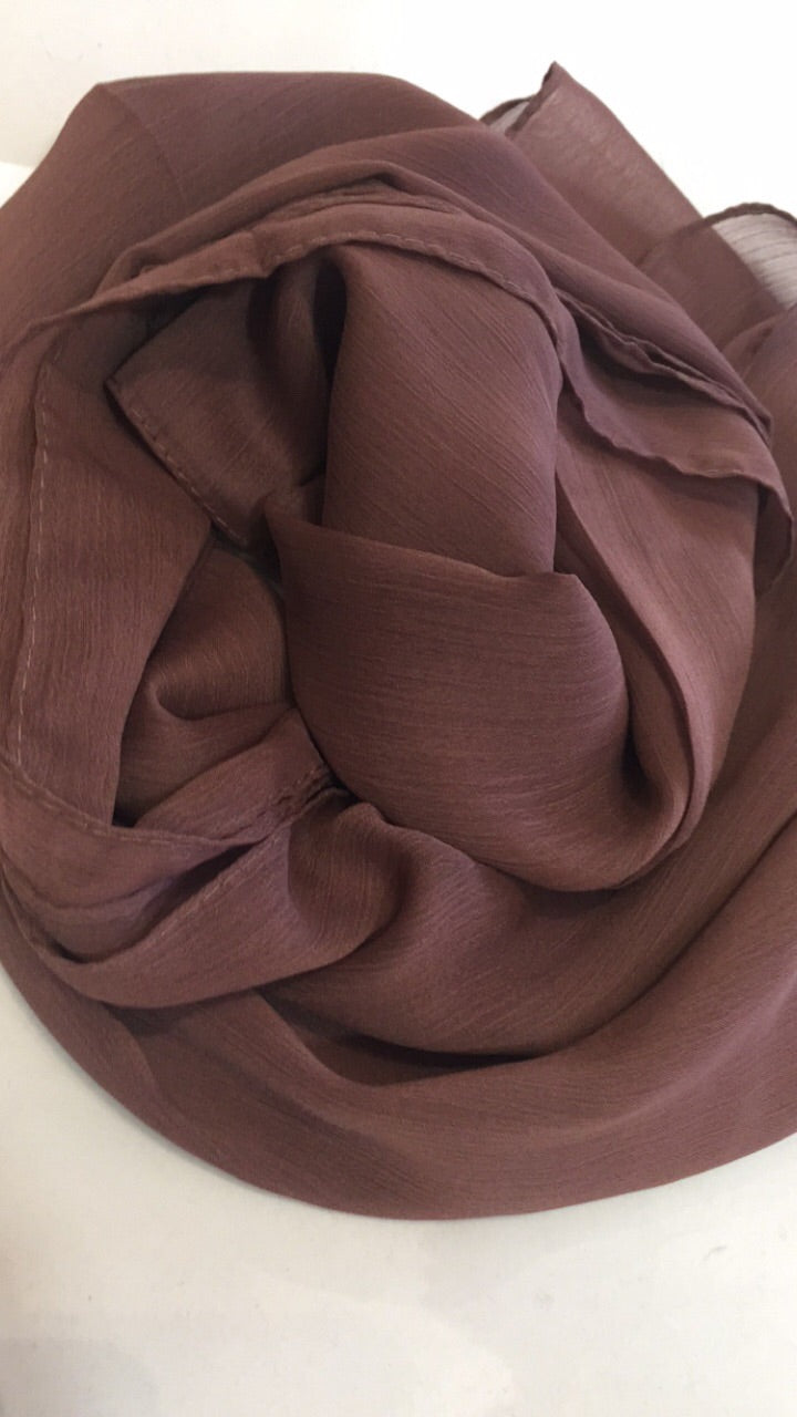 Brick- Lightweight Crinkle Chiffon