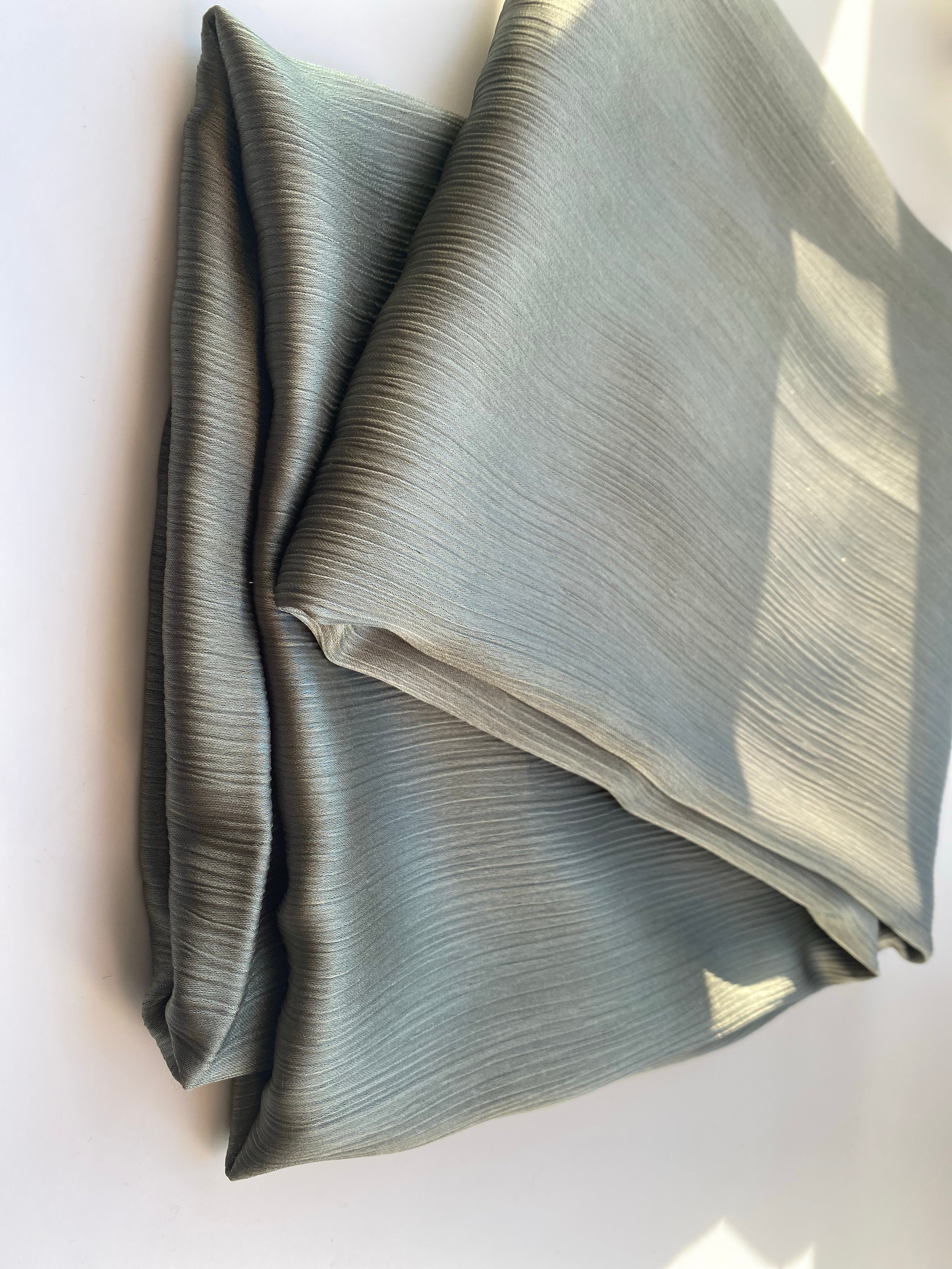 Crinkle Silk-Satin Touch Hijab | Sage Green