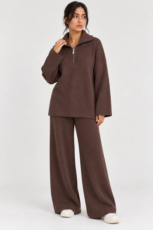 RELAXED HALF ZIP KNIT COORD