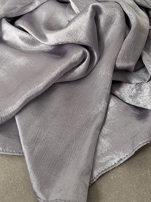 SILVER  | Crushed silk hijab
