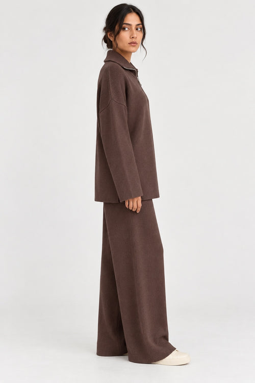 RELAXED HALF ZIP KNIT COORD