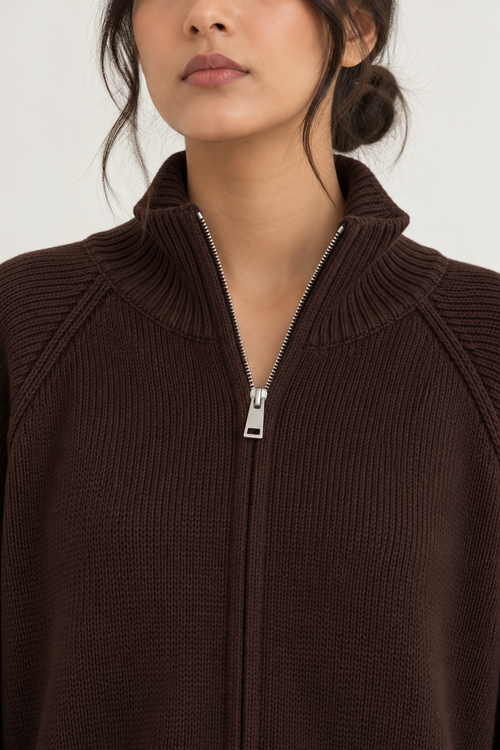 DOUBLE ZIP KNIT JACKET