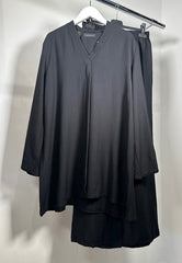 NORA V-neck two piece coord set Black