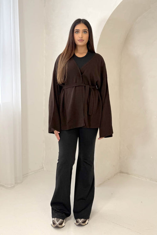 BELTED V-NECK CARDIGAN