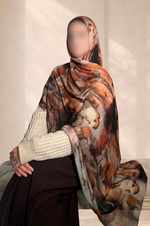 Marble Print Hijab Sunset