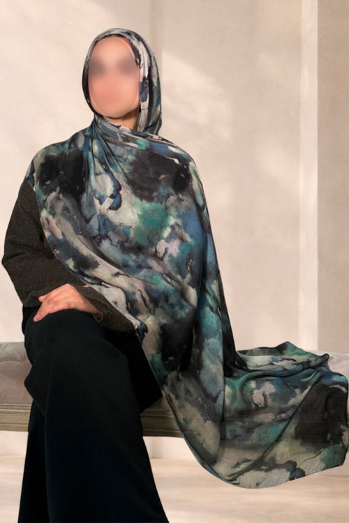 Marble Print Hijab Twilight