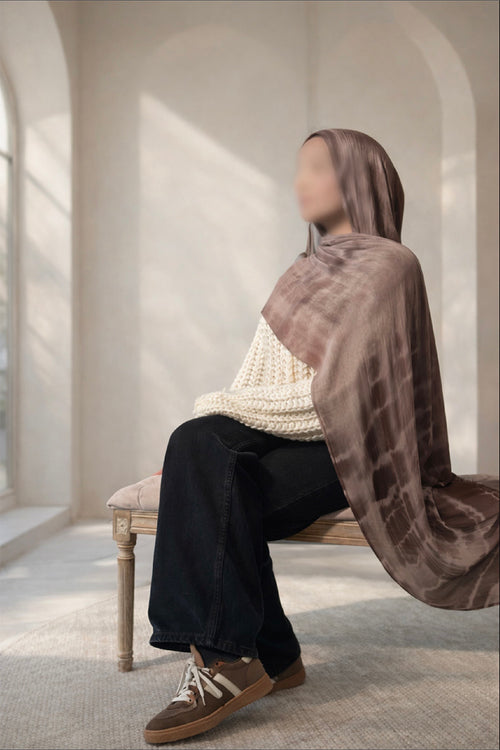 Ripple Tie-dye Hijab Mocha Blend