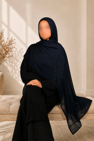 Ripple Tie-Dye Hijab Navy Blend