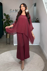 KAAZI SILK COORD BURGUNDY