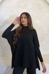 FREYA PONCHO COORD BLACK