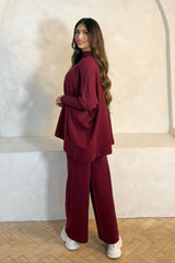 FREYA PONCHO COORD BURGUNDY