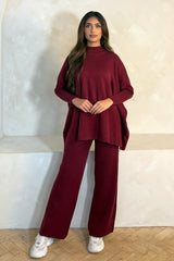 FREYA PONCHO COORD BURGUNDY