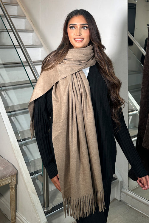 WOOLY SCARF LIGHT MOCHA