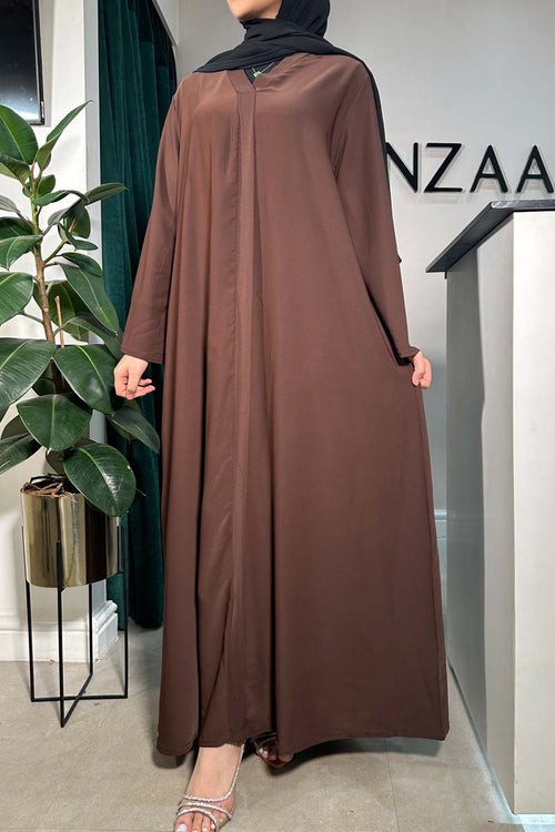 CLASSIC FLARE ABAYA BROWN