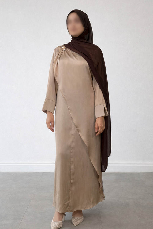 HANAYA CROSSOVER DRESS GOLD