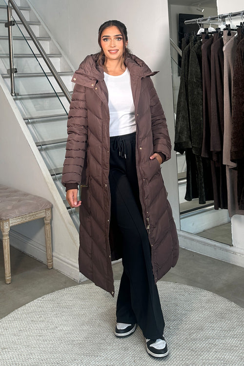 ARIA PUFFER COAT BROWN
