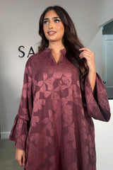 HANI FRILL SLEEVE MAXI BURGUNDY