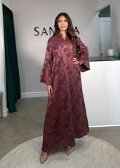 HANI FRILL SLEEVE MAXI BURGUNDY