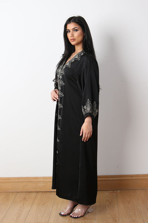 AZIZA EMBROIDERY MIDI BLACK