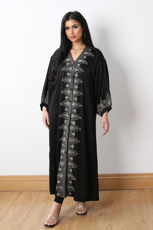 AZIZA EMBROIDERY MIDI BLACK