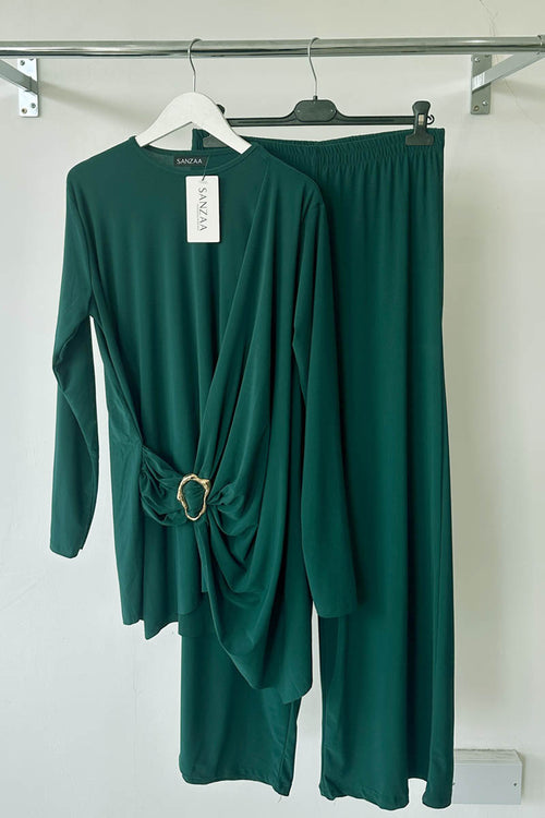 ARIANA GOLD BROOCH COORD GREEN