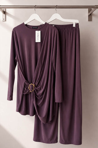 HELMA SPLIT KAFTAN MAUVE