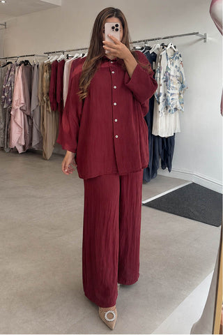 ALANA LINEN BLEND COORD WARM GREY