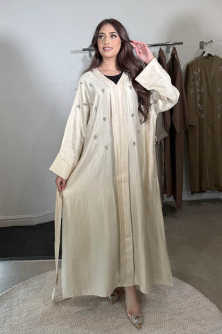 AMIRA LACE ABAYA POWDER PINK