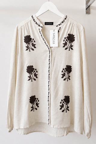 AMELIA EMBROIDERY BLOUSE SAGE