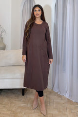 ELODIE MIDI DRESS BROWN