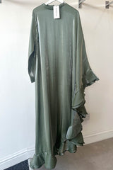SHIMMMER FRILL KAFTAN KHAKI