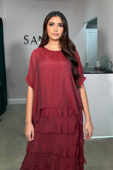 ESME FRILL MAXI BURGUNDY