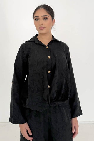 MAHIN TWO-PIECE KNIT SET BLACK