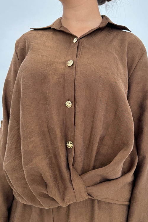 TWIST FRONT BUTTON SHIRT